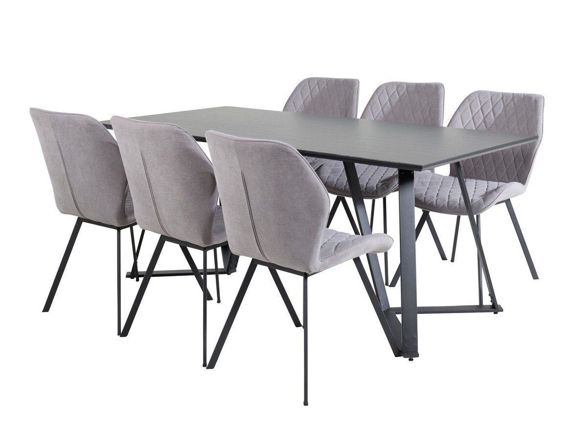 Jedilniški komplet Dallas 1685 (Siva + Črna)