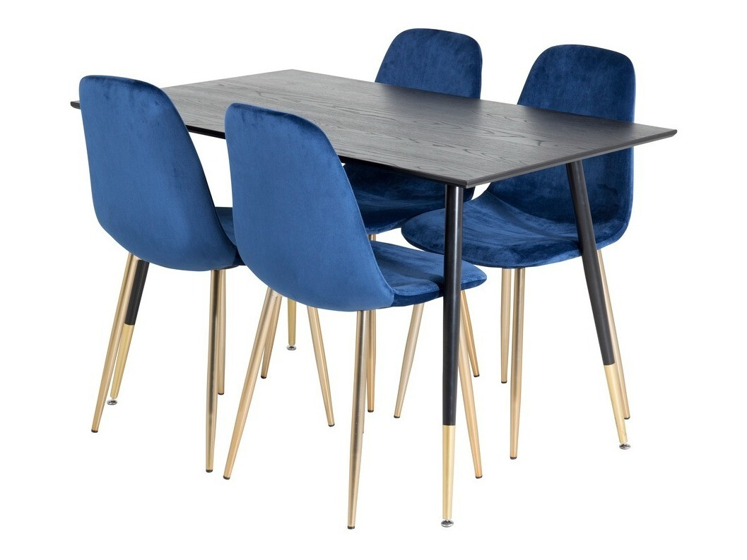 Jedilniški komplet Dallas 1693 (Modra + zlata)