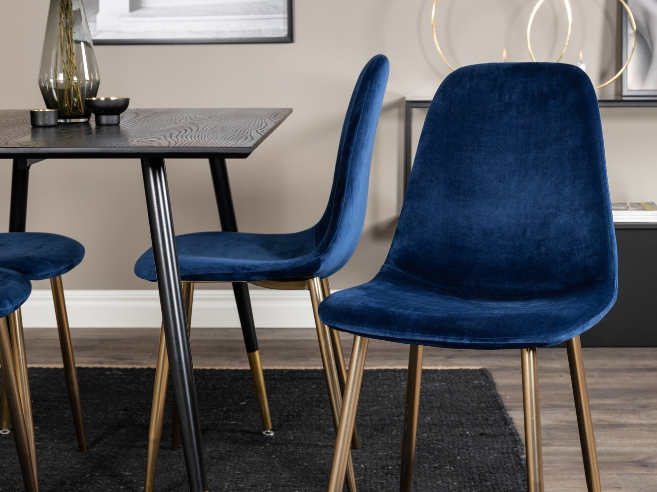 Jedilniški komplet Dallas 1693 (Modra + zlata)