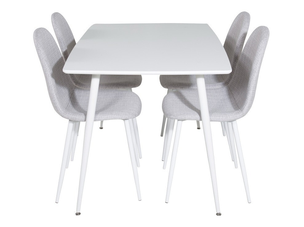 Jedilniški komplet Dallas 2040 (Bela + Svetlo siva)