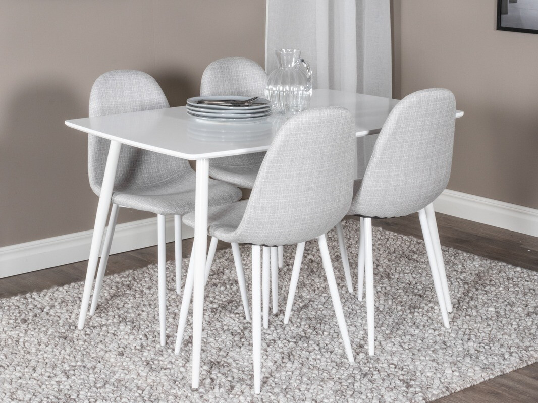 Jedilniški komplet Dallas 2040 (Bela + Svetlo siva)