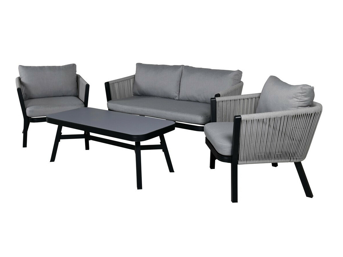 Komplet vrtnega pohištva Dallas 2175 (Bela + Črna + Siva)