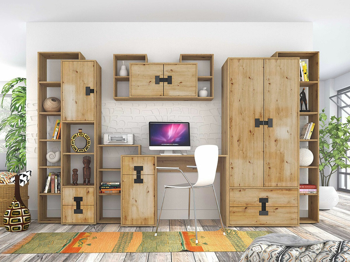 Komplet za domačo pisarno Florevi 104 (Artisan hrast)