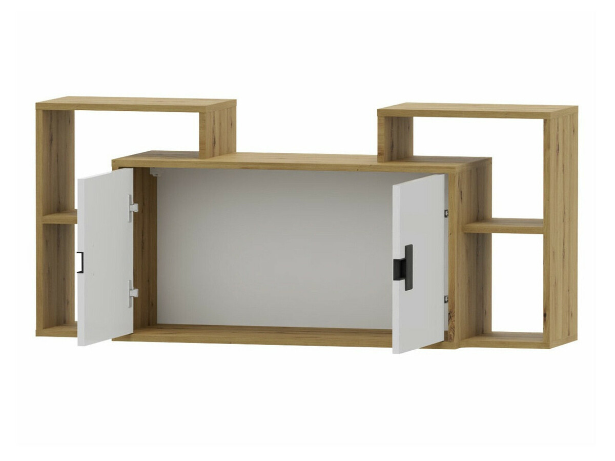 Komplet za domačo pisarno Florevi 104 (Mat bela + Artisan hrast)