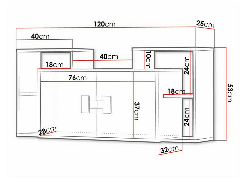 Stenska omarica Florevi 107 (Mat bela + Artisan hrast)