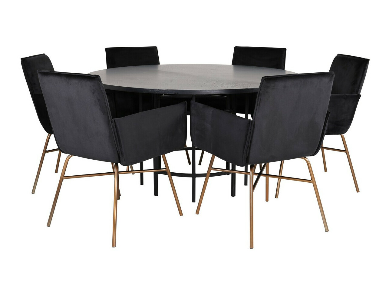 Jedilniški komplet Dallas 2391 (Črna + Medenina)