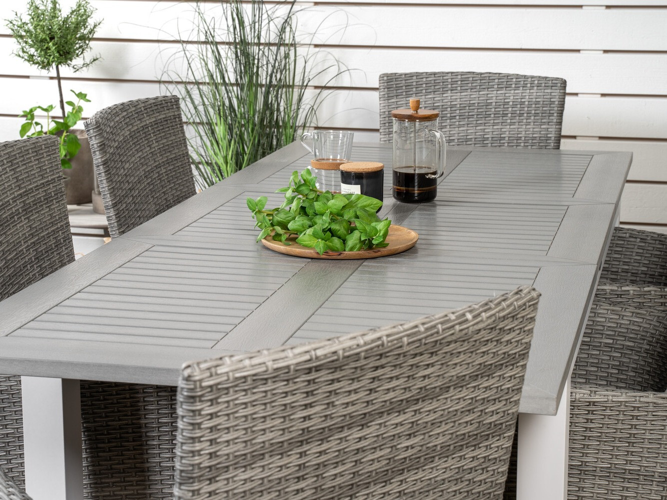 Komplet mize in stolov Dallas 3008 (Siva)