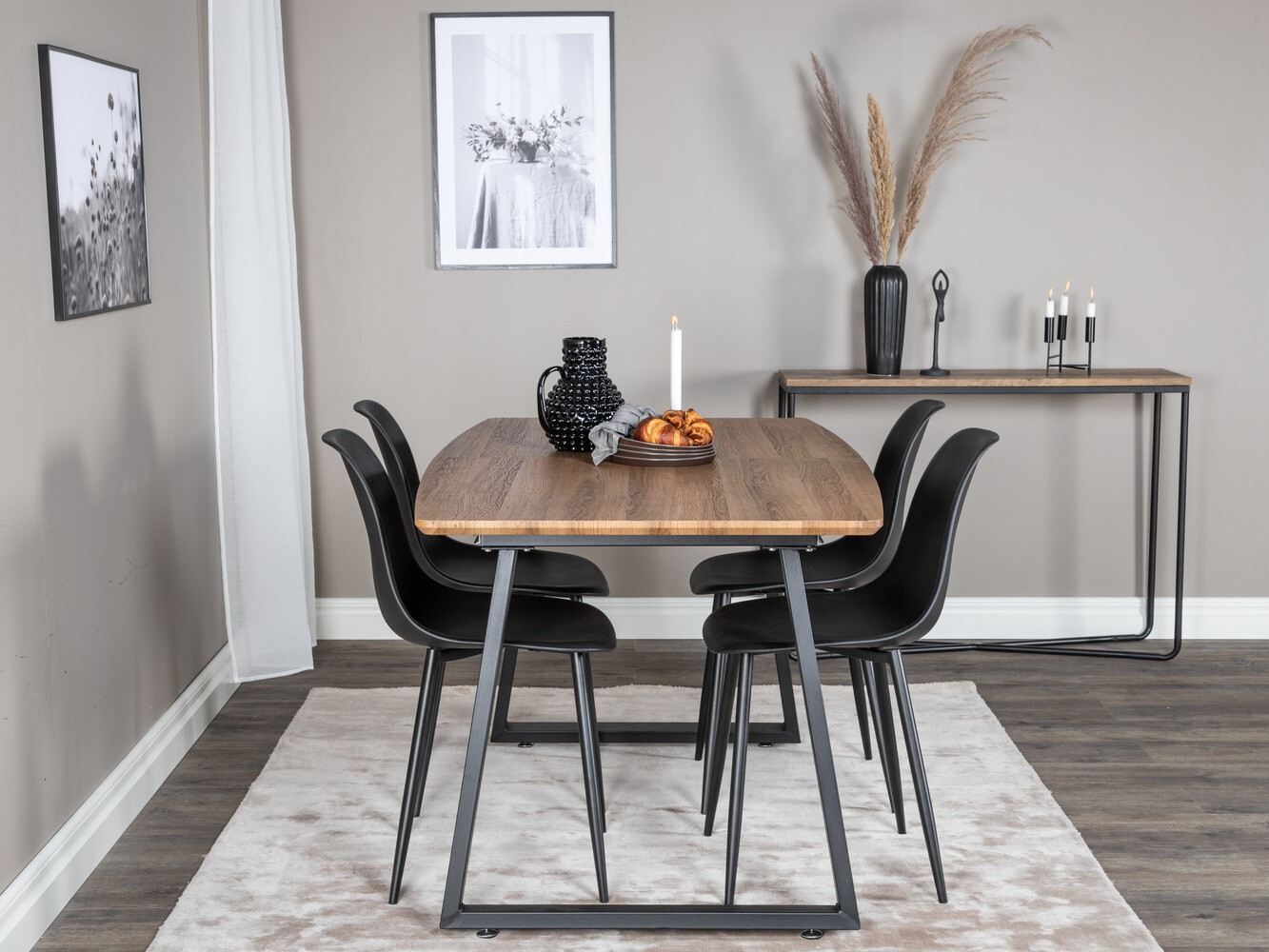 Jedilniški komplet Dallas 329 (Črna)