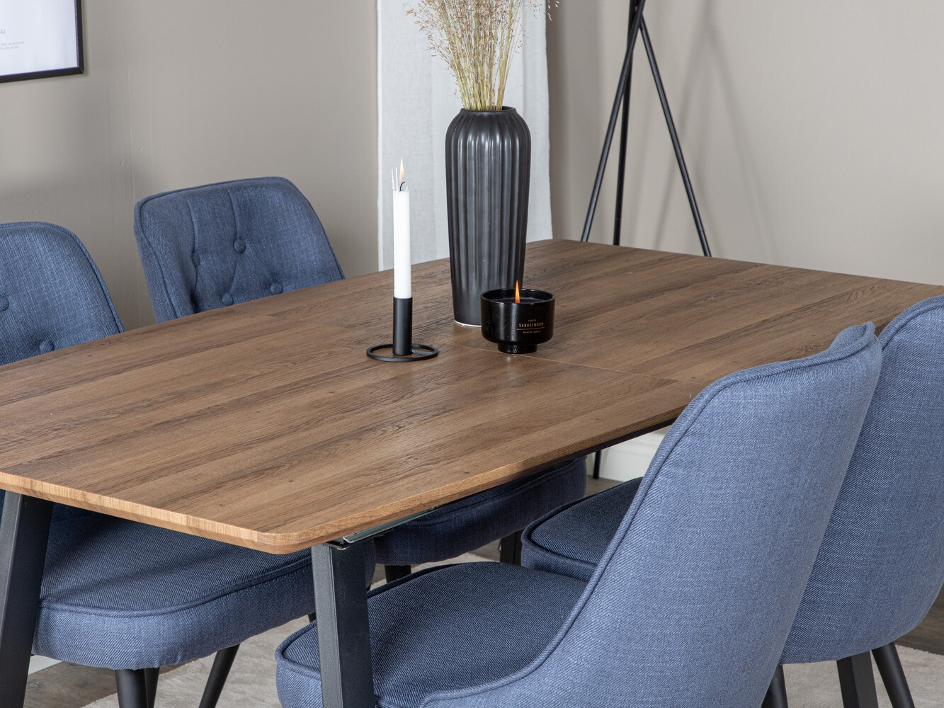 Jedilniški komplet Dallas 332 (Modra + Črna)