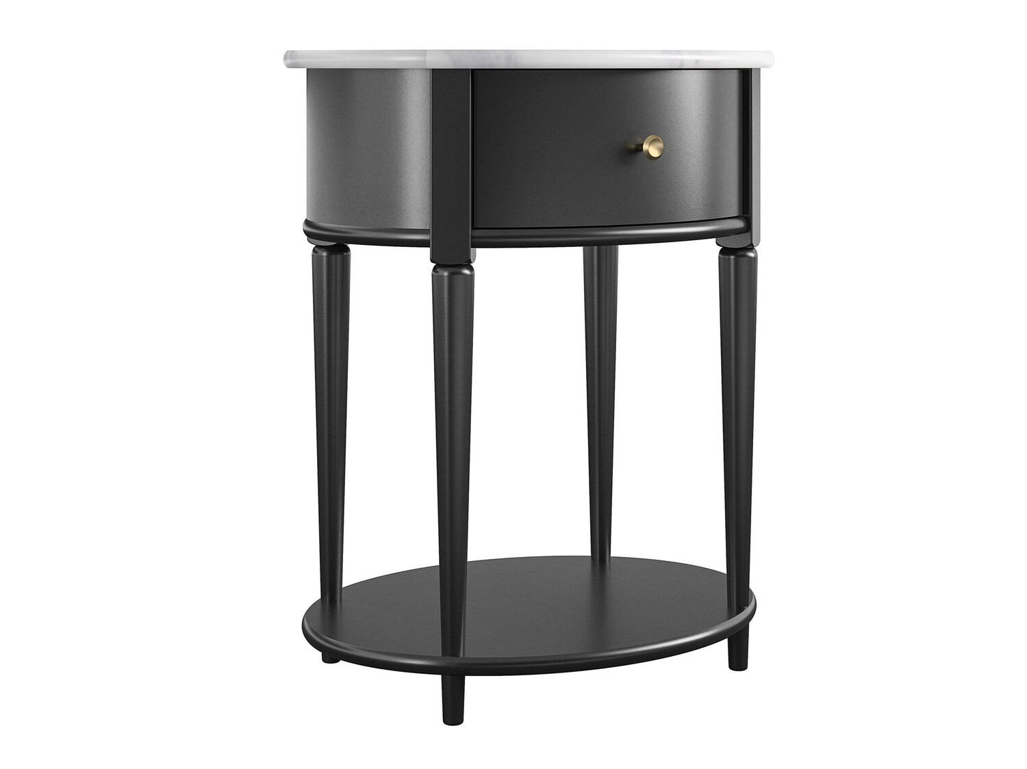 Stranska mizica Tulsa 233 (Črna + Beli marmor)