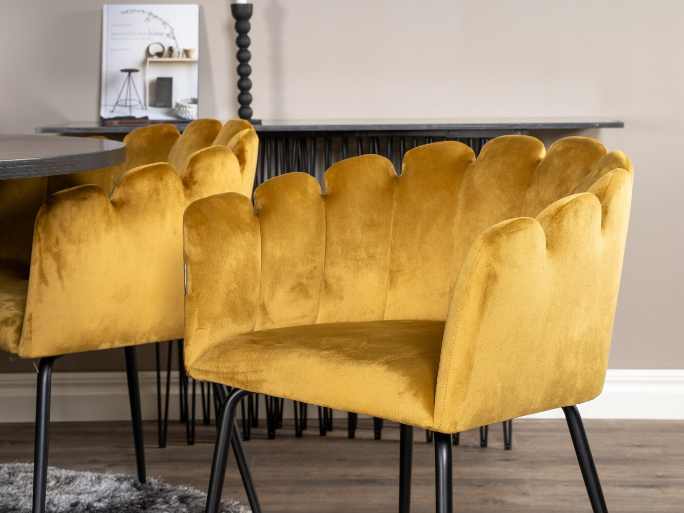 Jedilniški komplet Dallas 312 (Rumena + Črna)