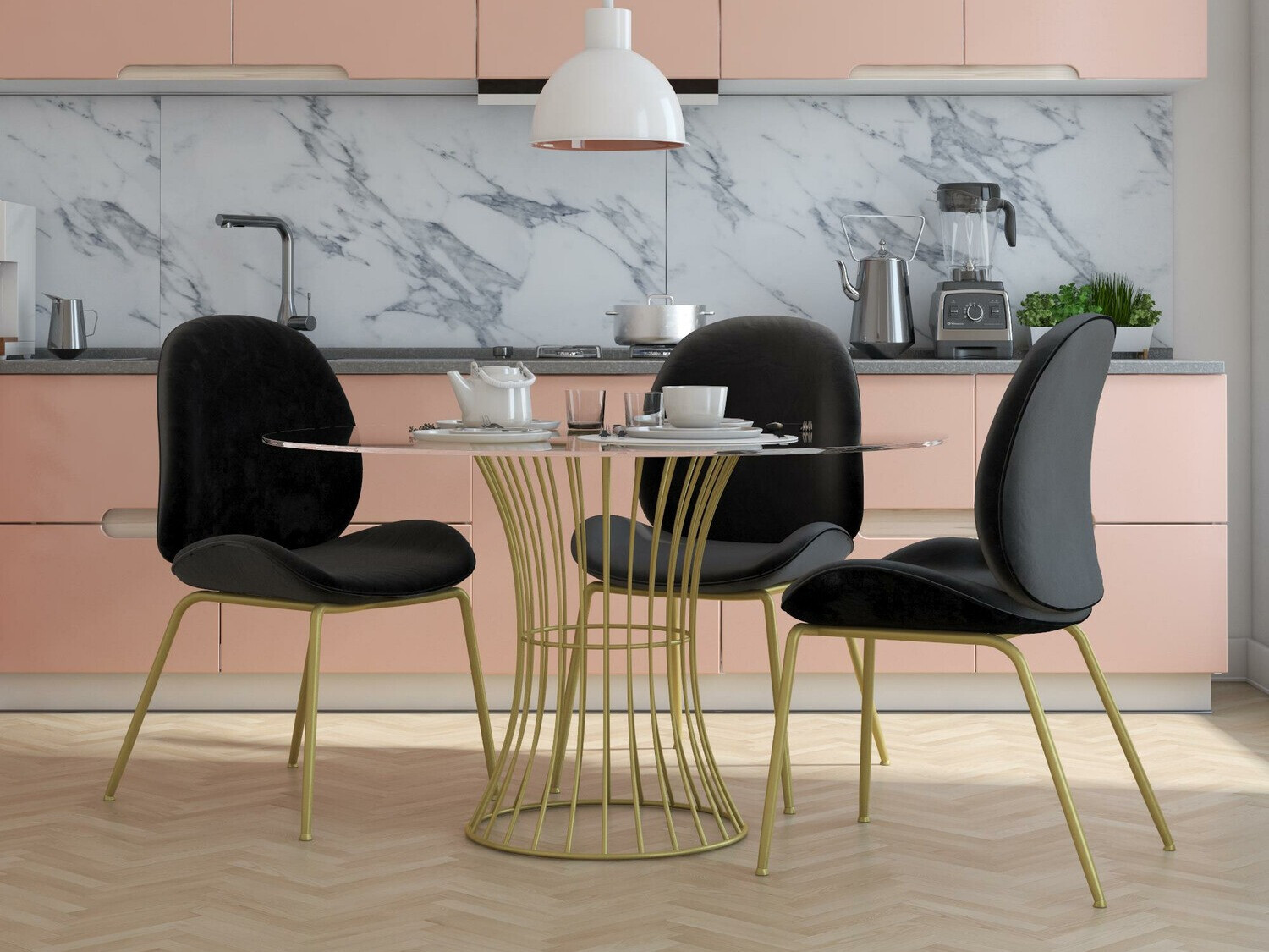 Stol CosmoLiving by Cosmopolitan 134 (Črna + Medenina)