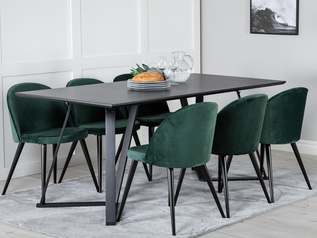 Jedilniški komplet Dallas 360 (Zelena + Črna)