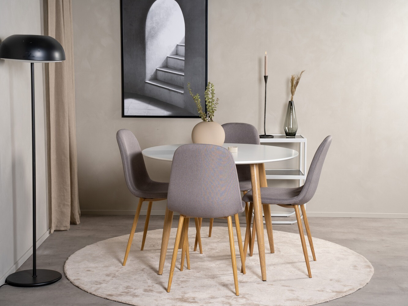 Jedilniški komplet Dallas 291 (Siva + Hrast)