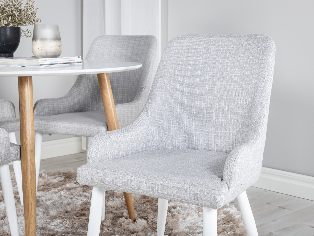 Jedilniški komplet Dallas 299 (Svetlo siva + Bela)