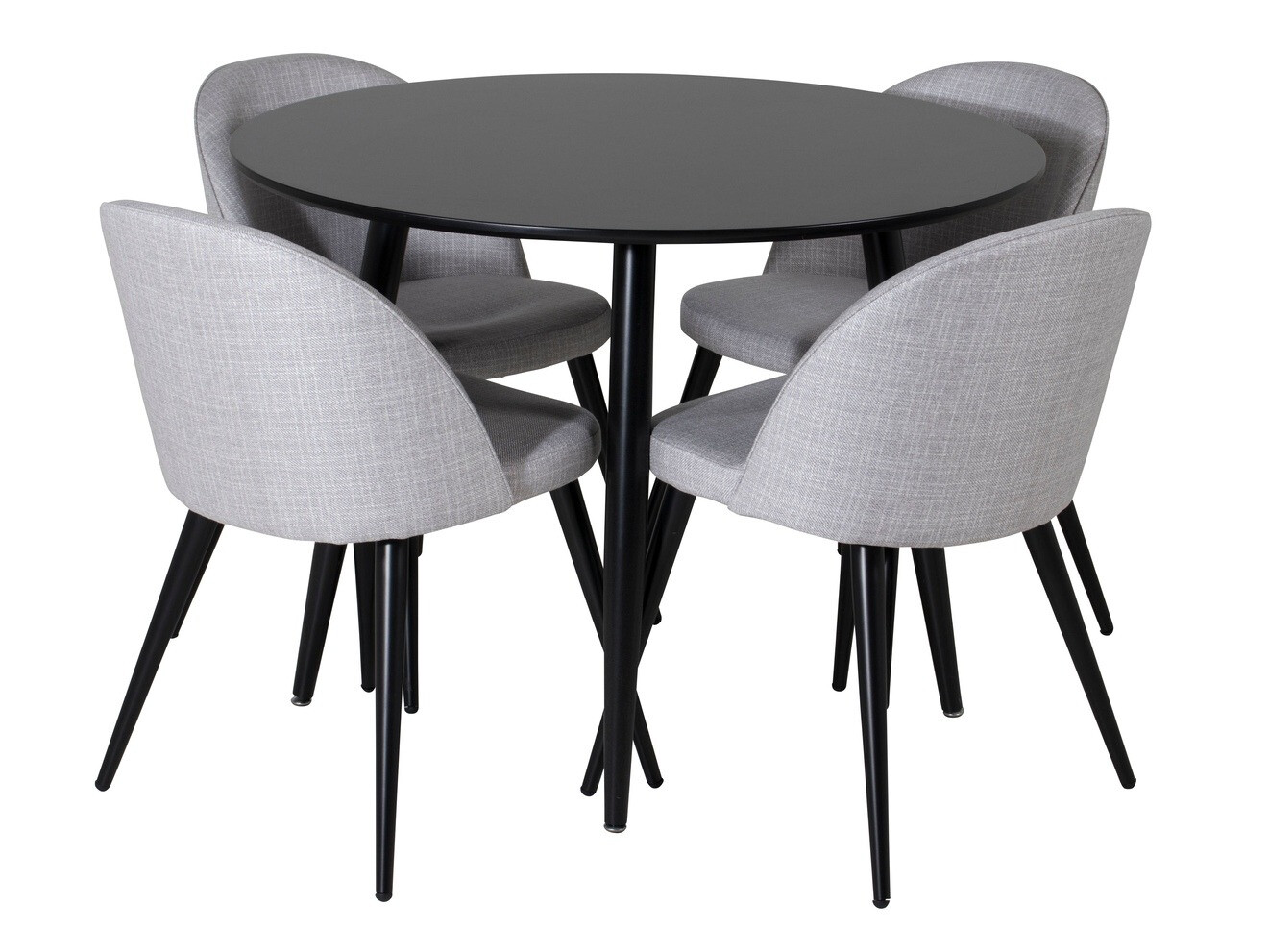 Jedilniški komplet Dallas 343 (Svetlo siva + Črna)