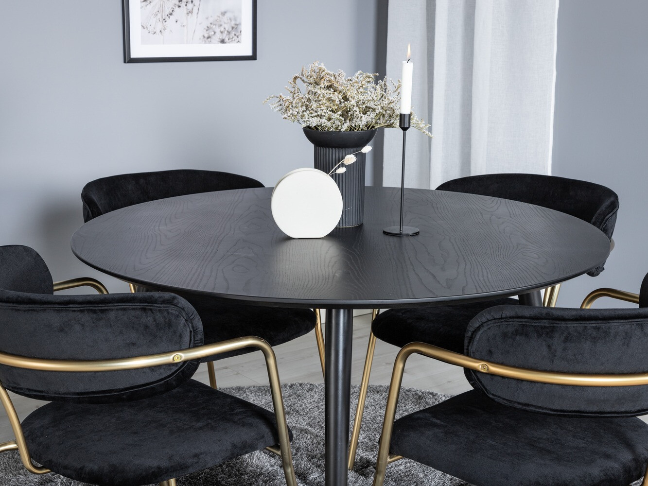 Jedilniški komplet Dallas 1180 (Črna + Zlata)