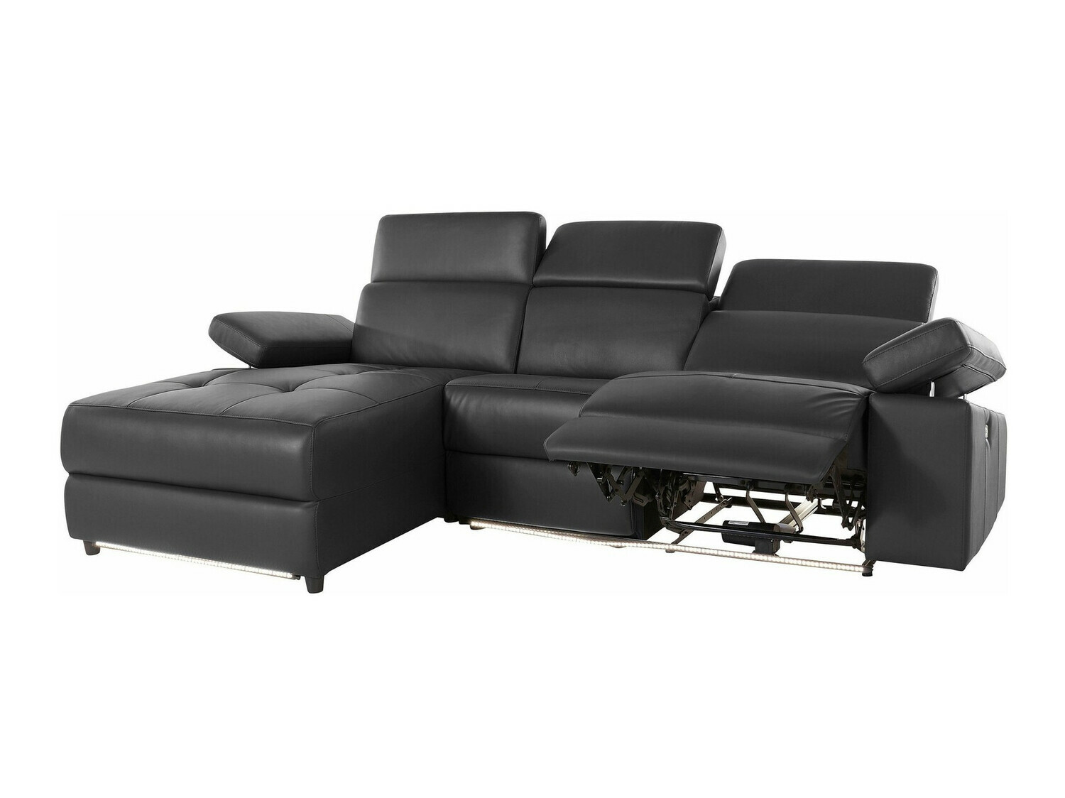 Kotna garnitura s počivalnikom Denton 1492 (Črna)