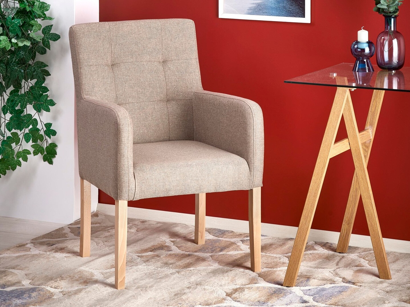 Fotelj Houston 1056 (Medeni hrast + Bež)