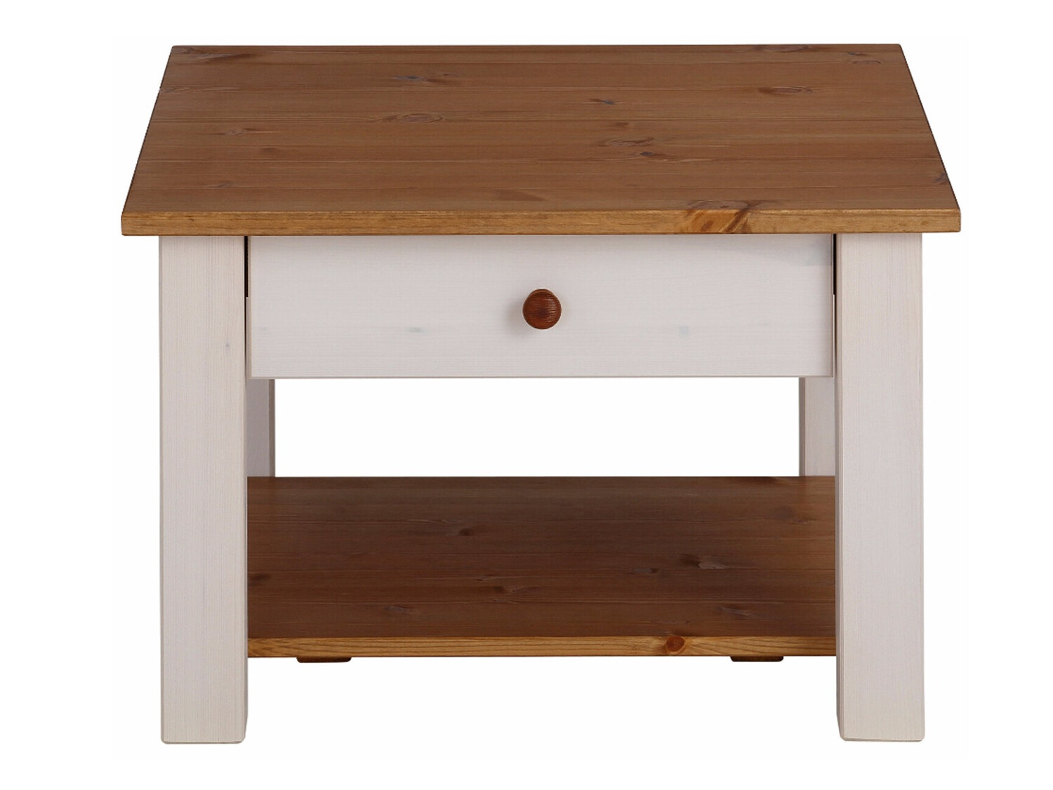 Klubska mizica Denton 753 (Bela + Medeni hrast)