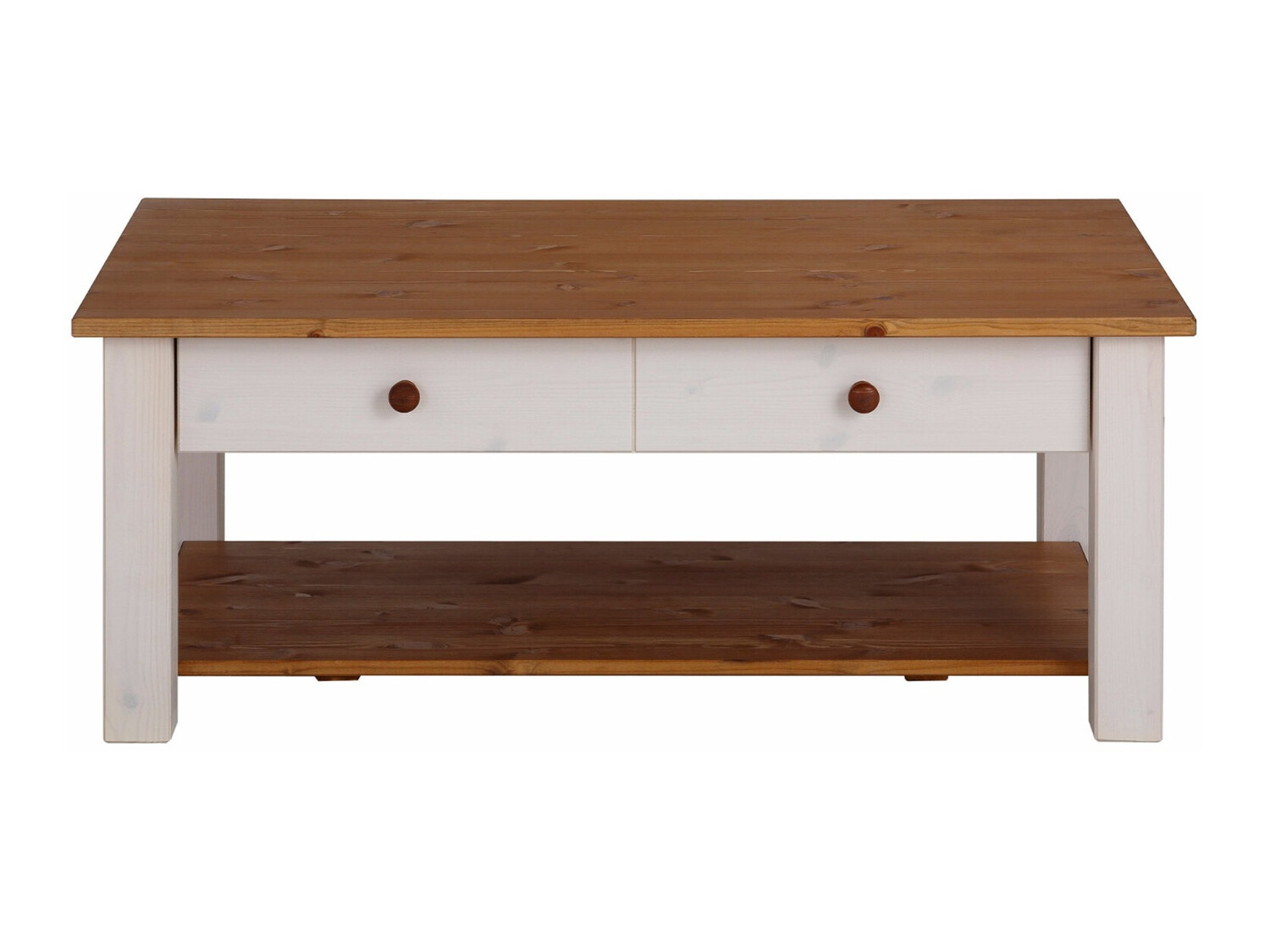 Klubska mizica Denton 754 (Bela + Medeni hrast)