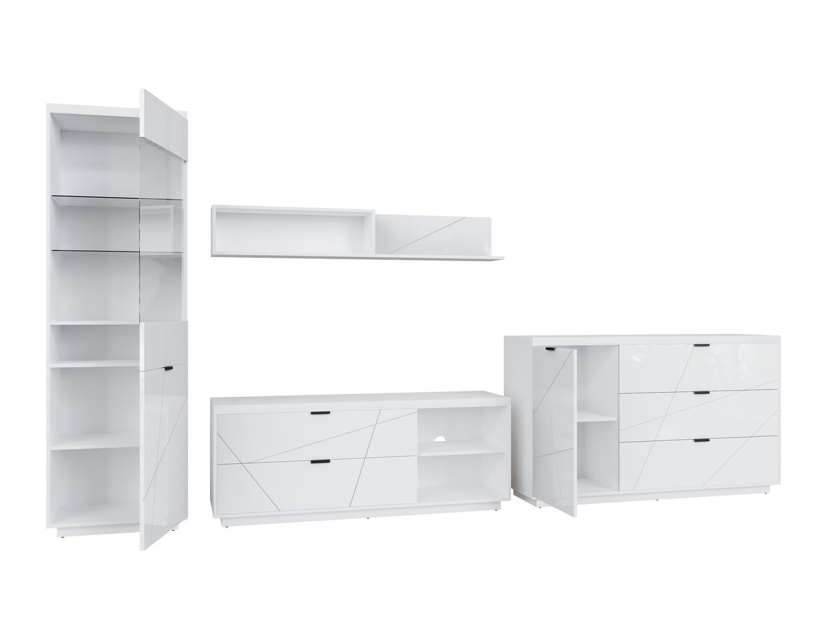 Dnevni prostor Fivale 114 (Sijaj bela + Bela)