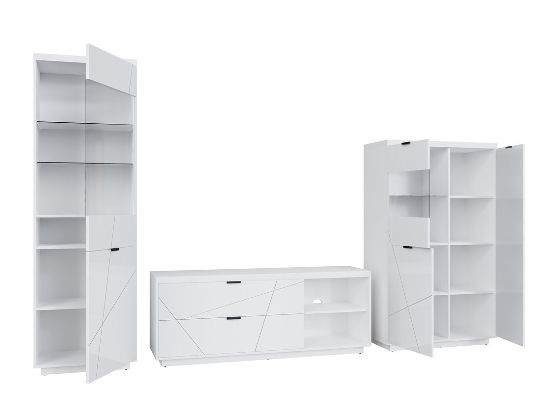 Komplet za dnevno sobo Fivale 112 (Sijaj bela + Bela)