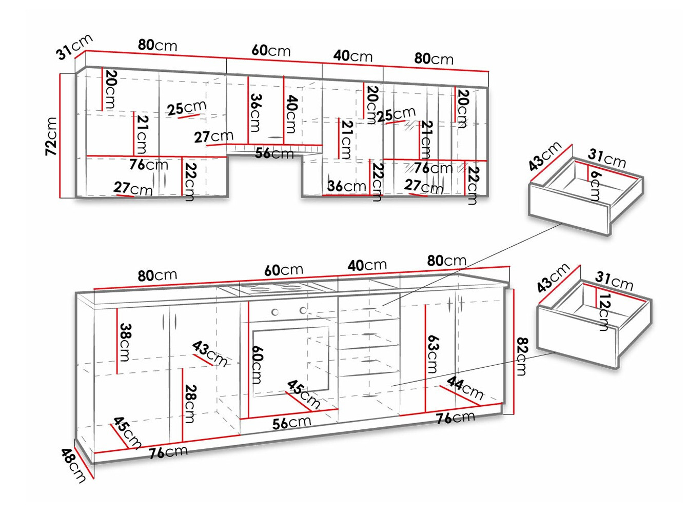 Kuhinjski blok Tucson 166