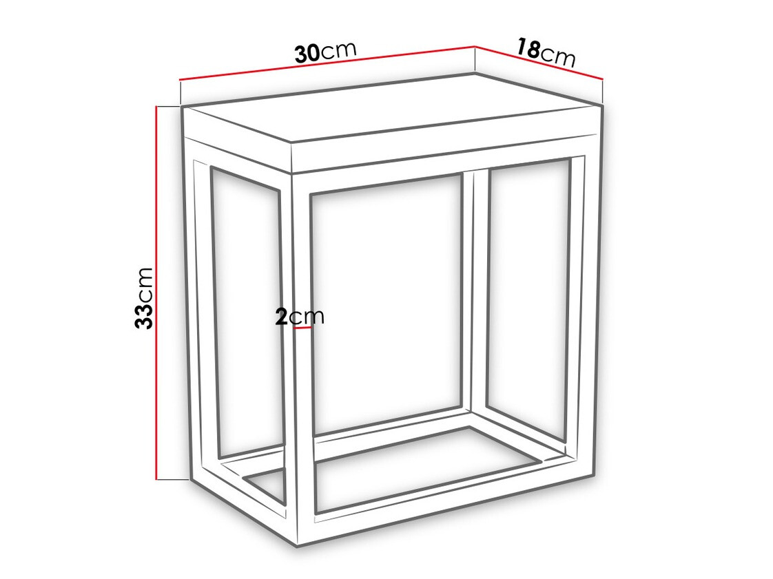 Stranska miza Indiana A106 (Črna + Črni marmor)
