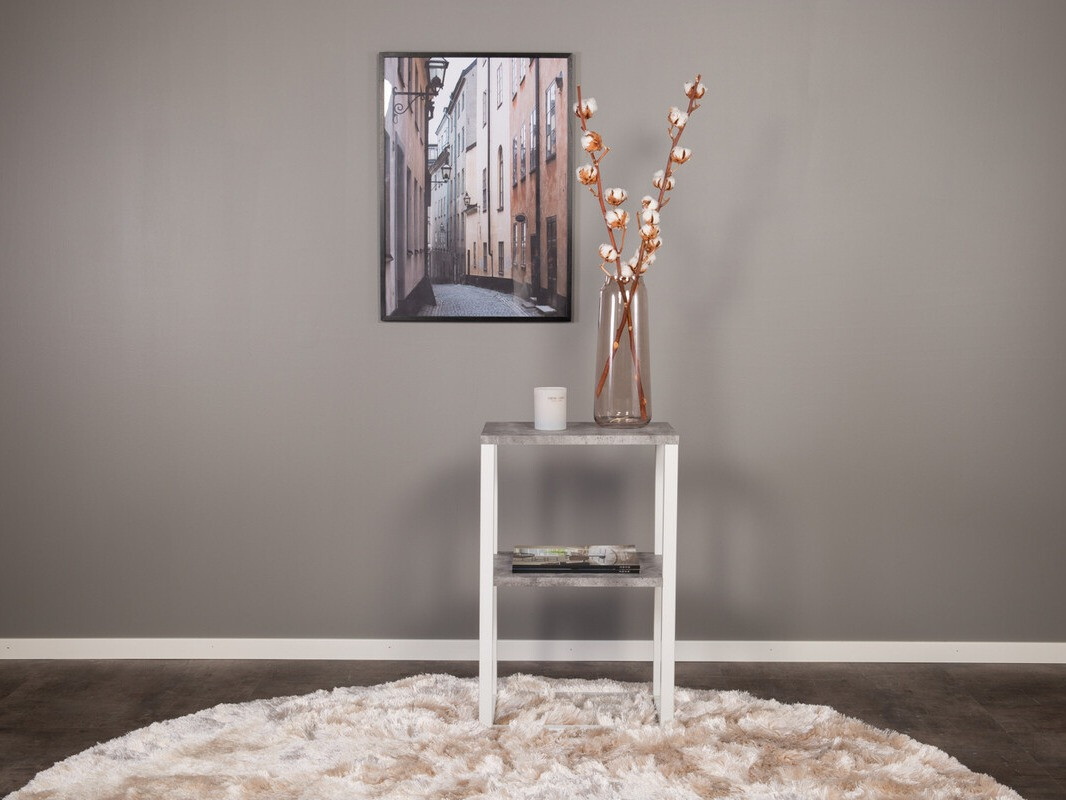 Stranska mizica Dallas 3219 (Bela + Beton)