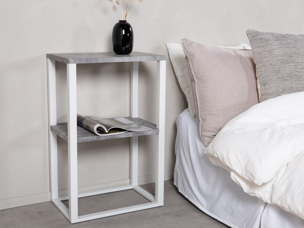 Stranska mizica Dallas 3219 (Bela + Beton)