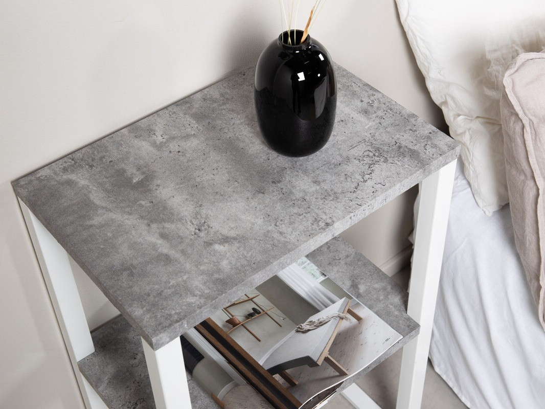 Stranska mizica Dallas 3219 (Bela + Beton)