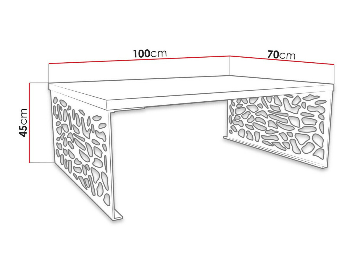 Klubska mizica Germantown 107 (Sijaj črna + Mat črna)