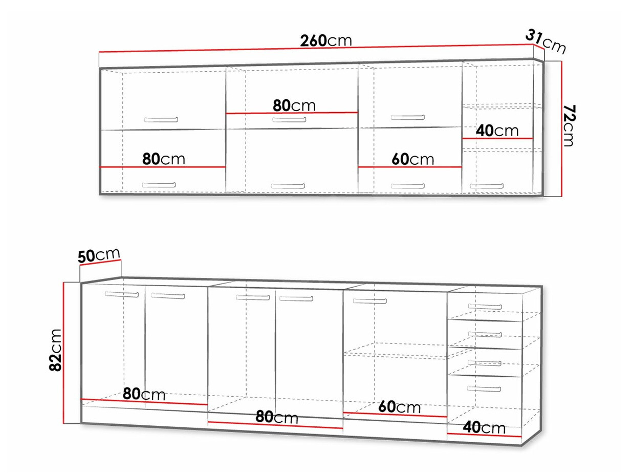 Modularni kuhinjski komplet Multi Cream 123