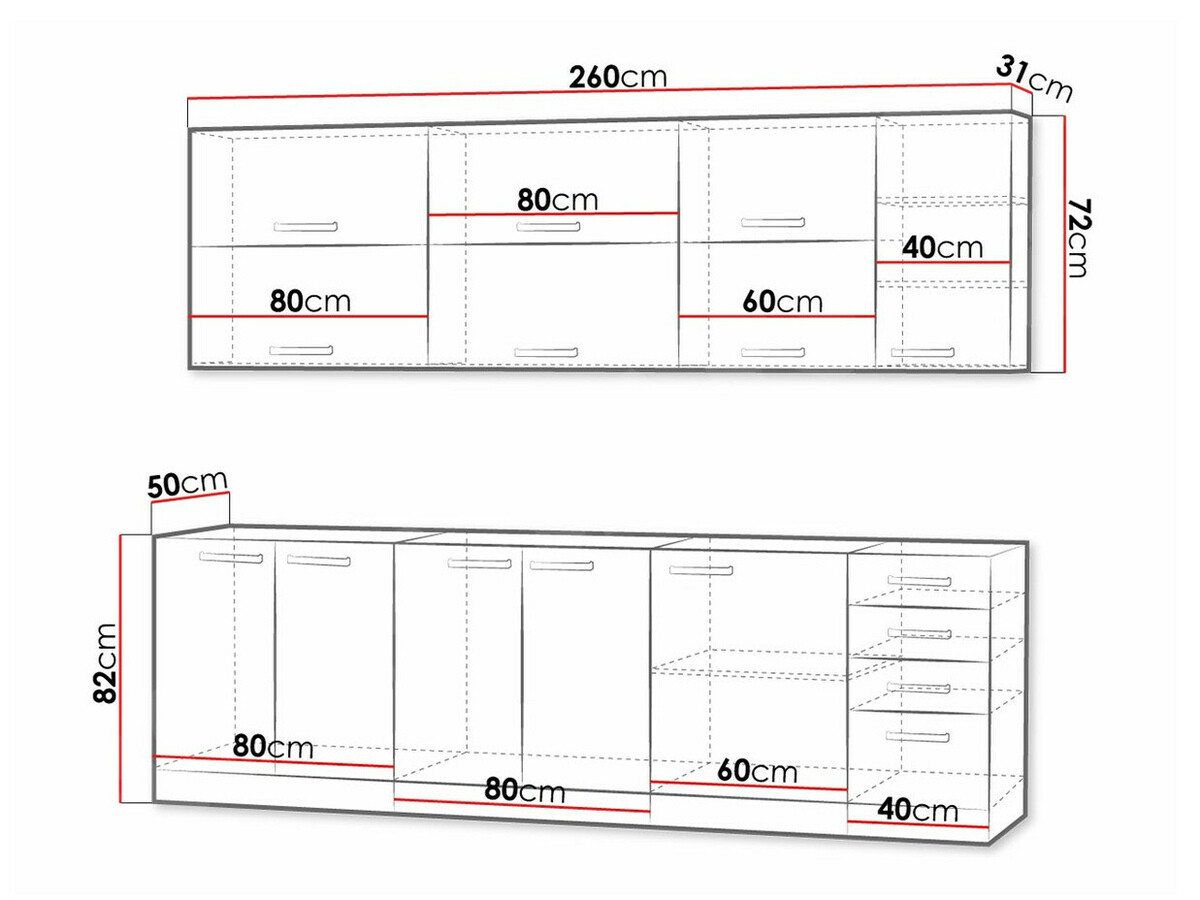 Modularni kuhinjski komplet Multi Cream 123