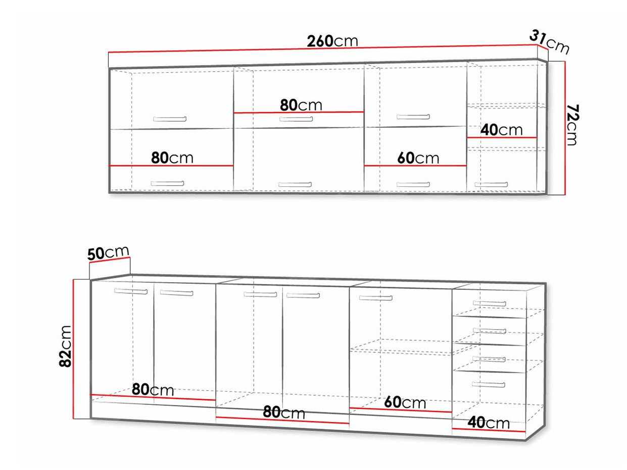 Modularni kuhinjski komplet Multi Grey 123