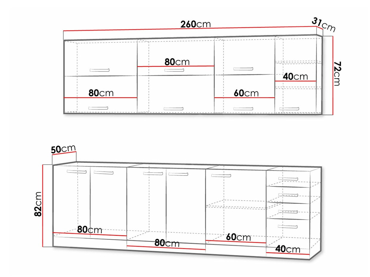 Modularni kuhinjski komplet Multi Grey 123