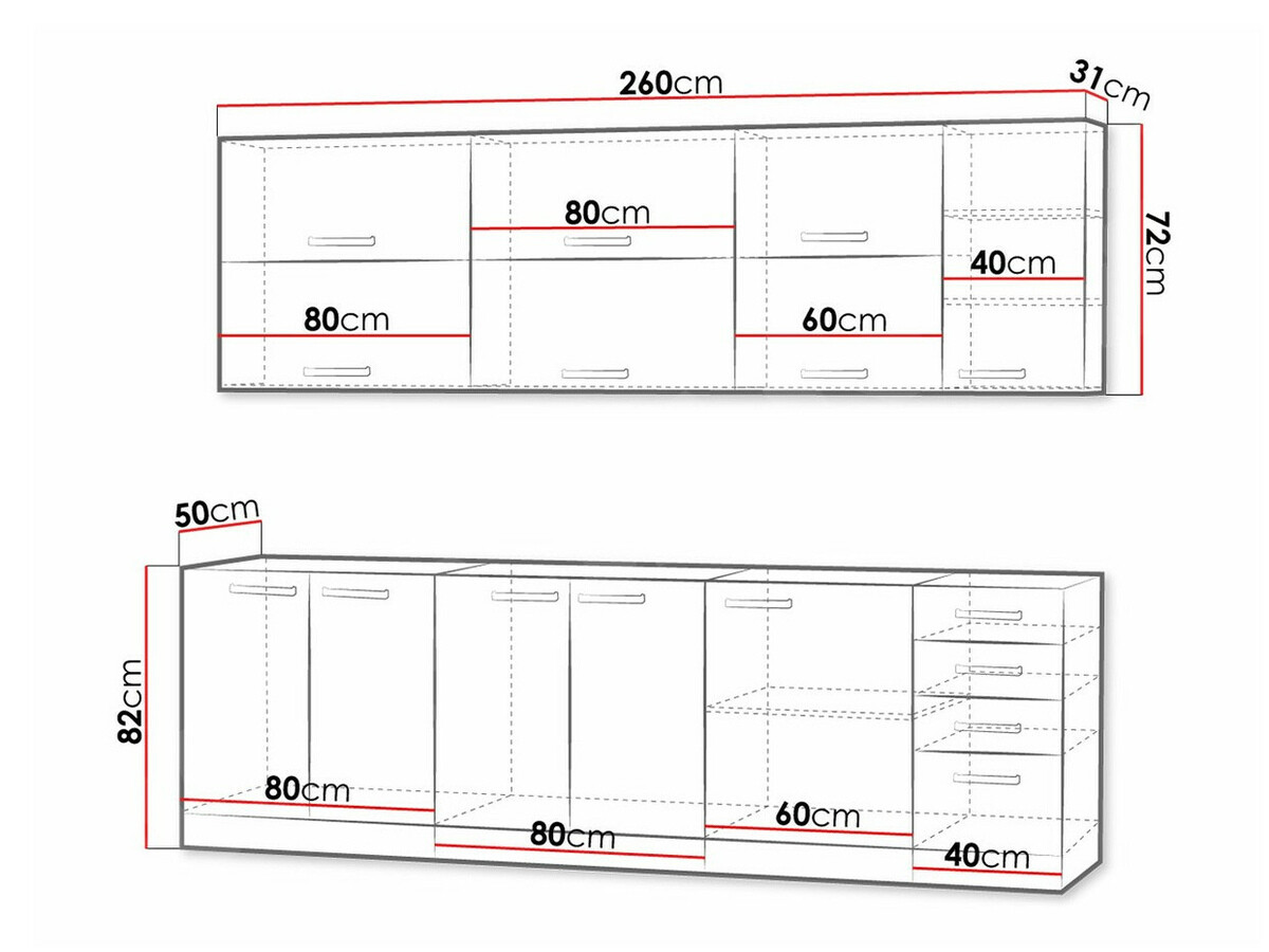 Modularni kuhinjski komplet Multi Grey 123