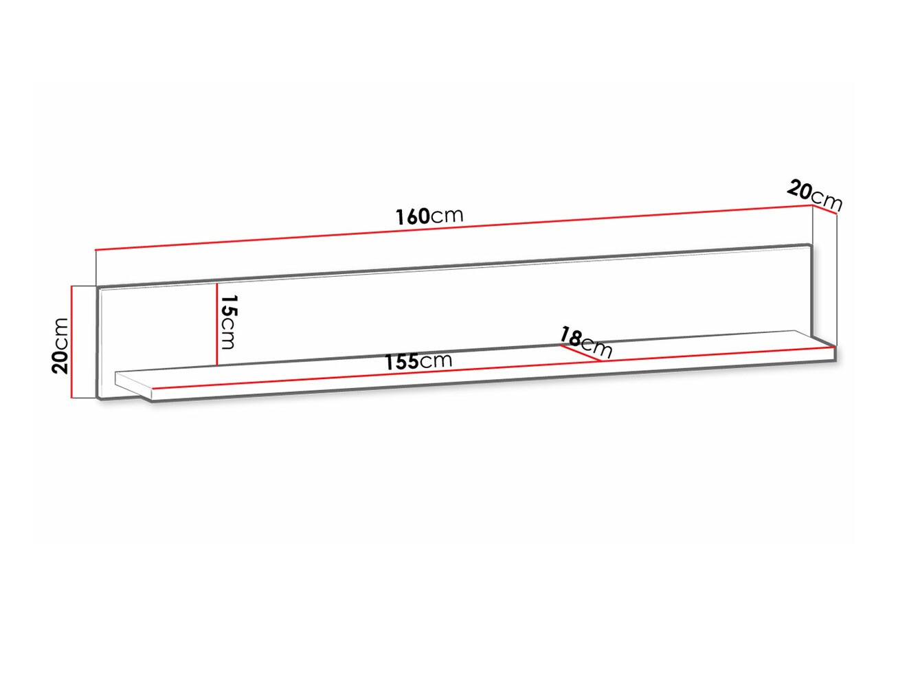 Stenska polica Ferdore 151