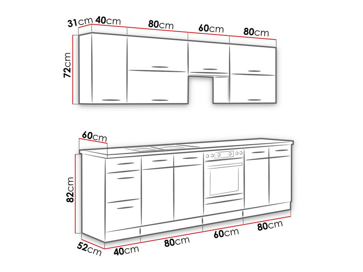 Modularni kuhinjski komplet Wood White 138