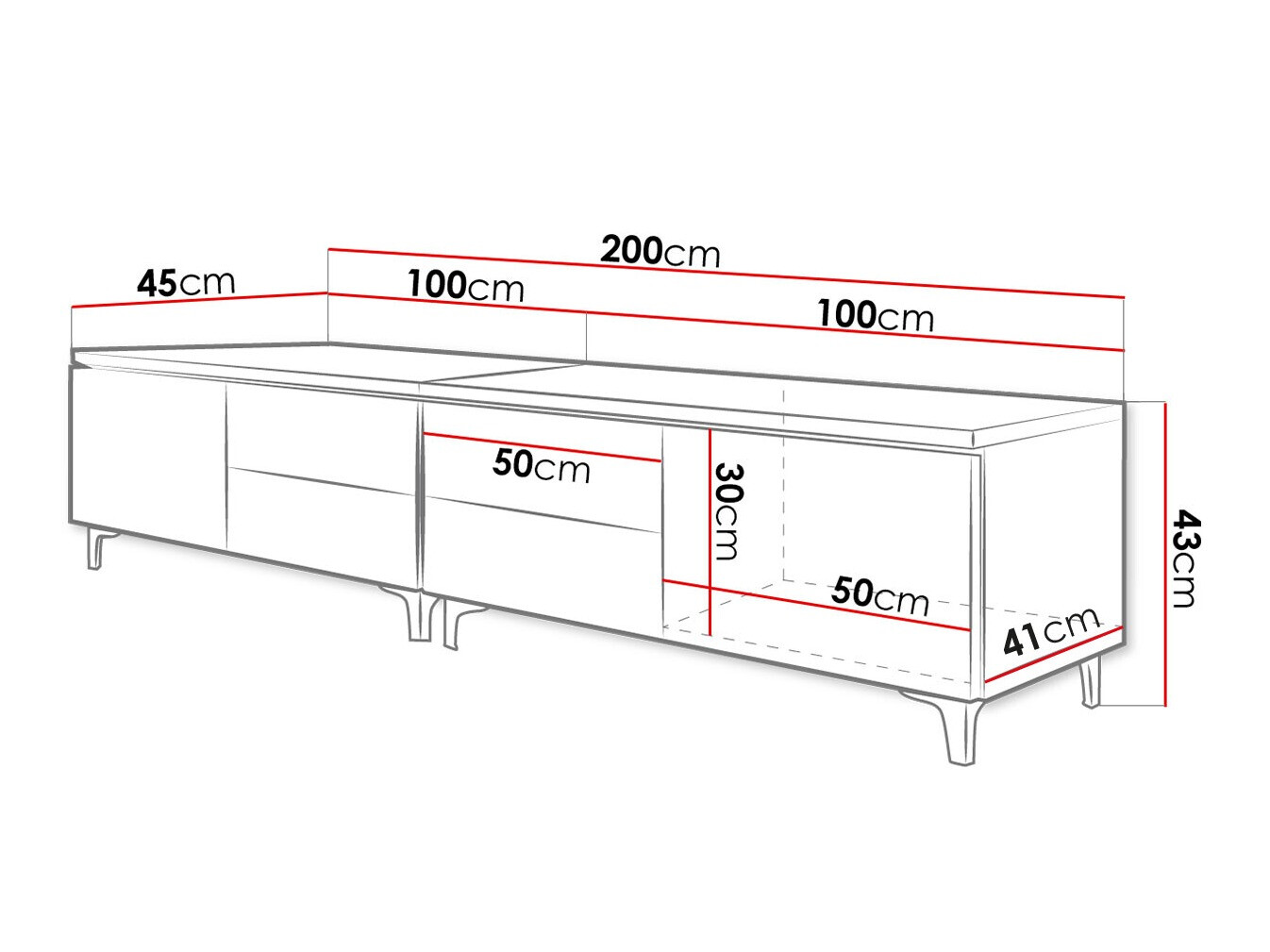 TV-omarica Nashville 128 (Bela + Sijaj črna)