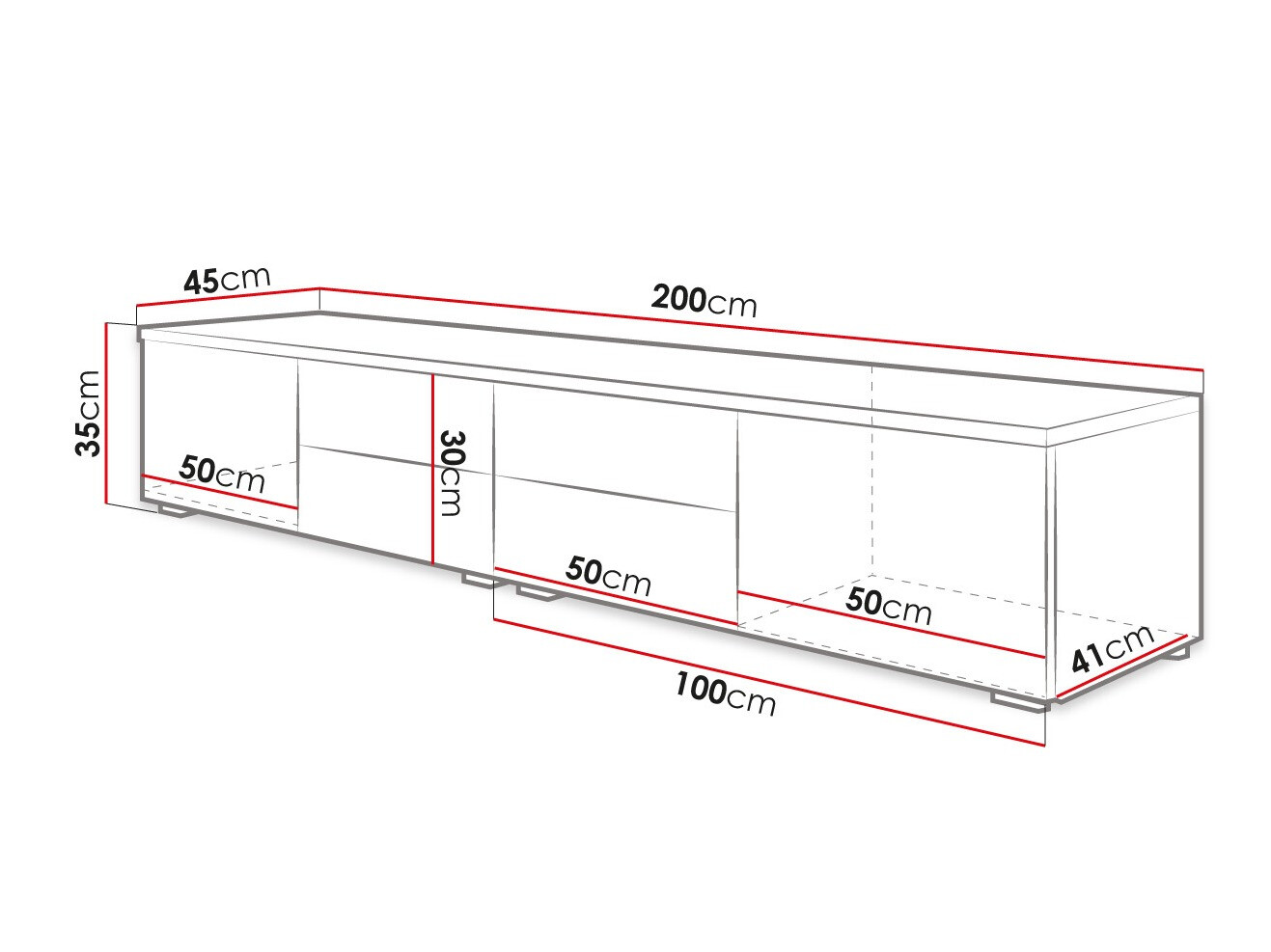 TV-omarica Nashville 129 (Bela + Sijaj črna)