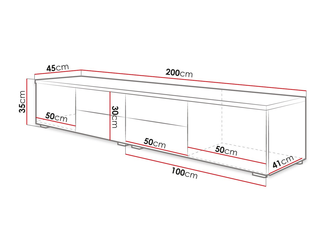 TV-omarica Nashville 129 (Bela + Sijaj siva)