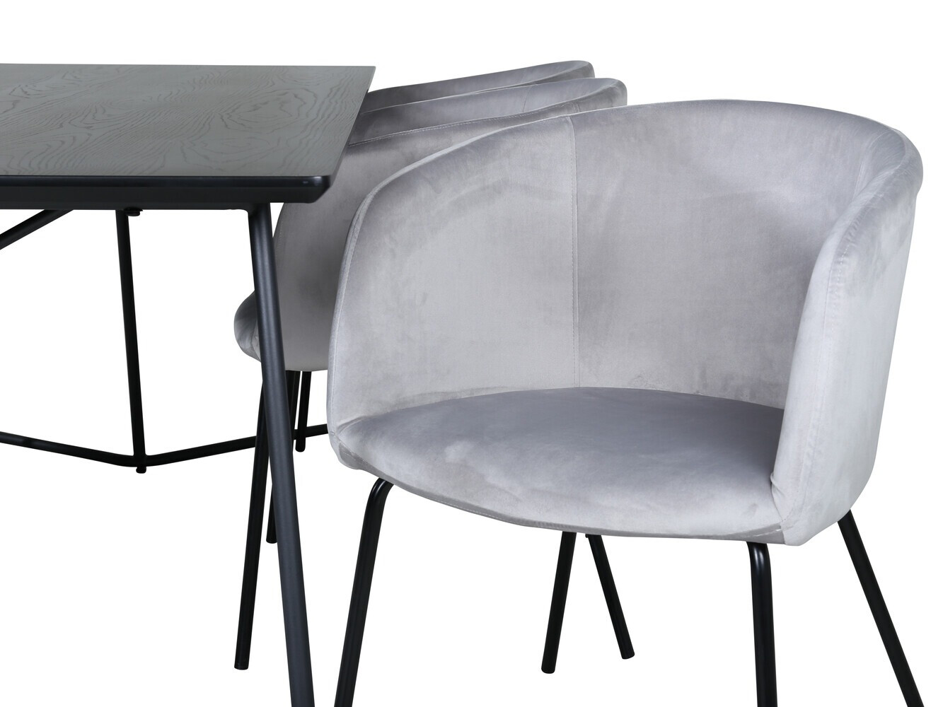 Jedilniški komplet Dallas 2569 (Svetlo siva + Črna)