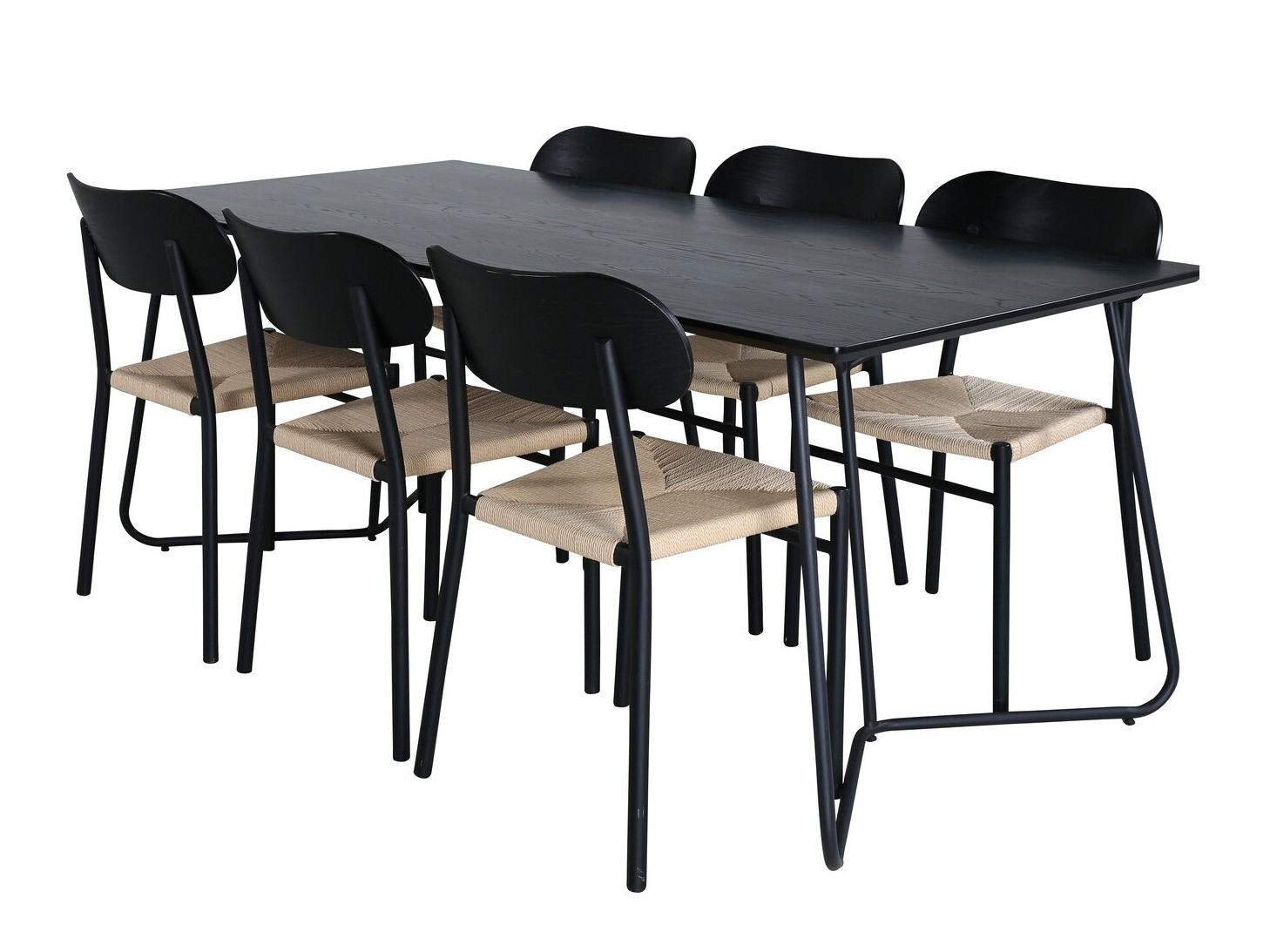 Jedilniški komplet Dallas 2716 (Črna + Svetlo rjava)