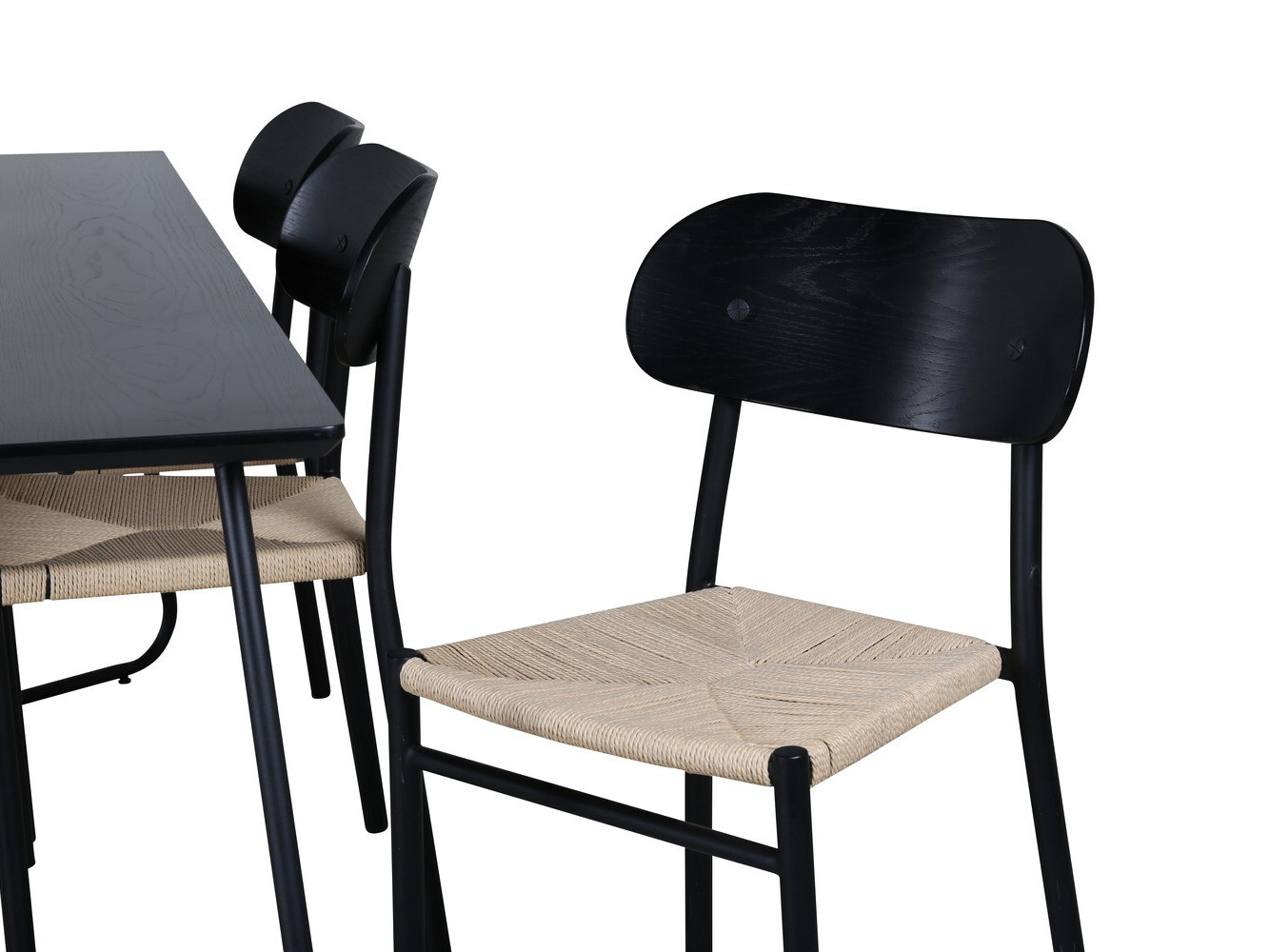 Jedilniški komplet Dallas 2716 (Črna + Svetlo rjava)