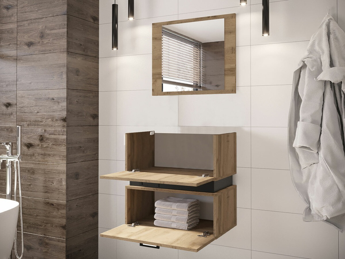 Kopalniški komplet Hartford C104 (Wotan hrast + Črna)