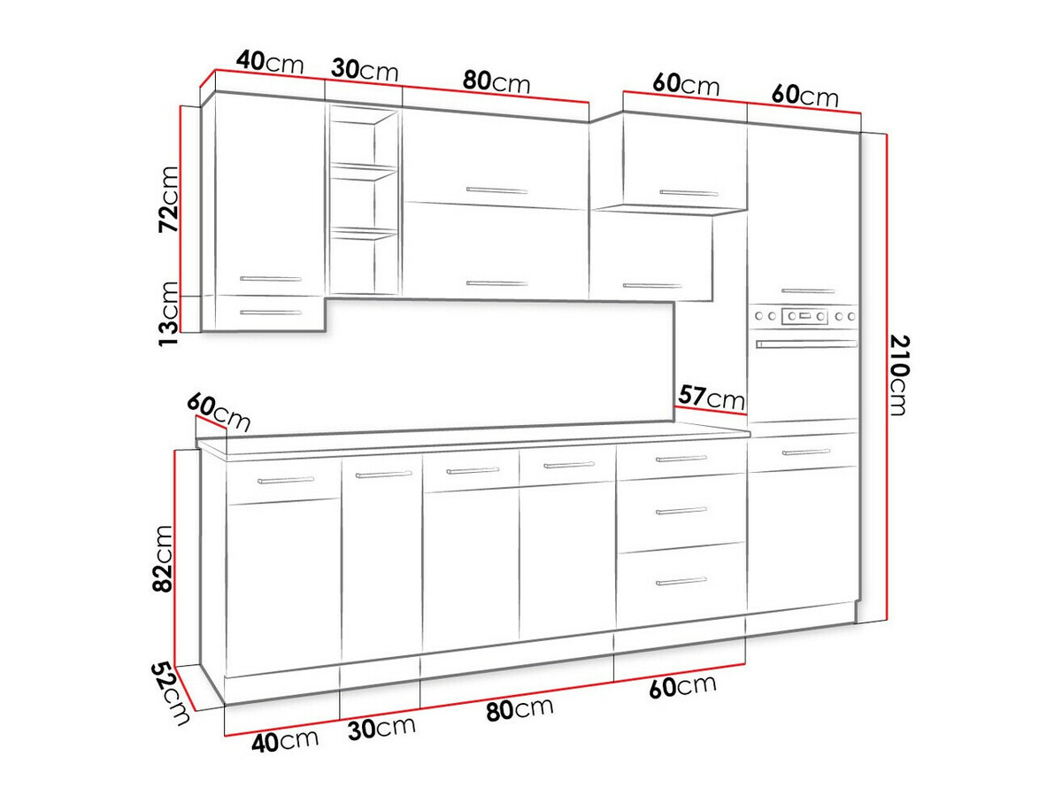 Modularni kuhinjski komplet Wood White 137