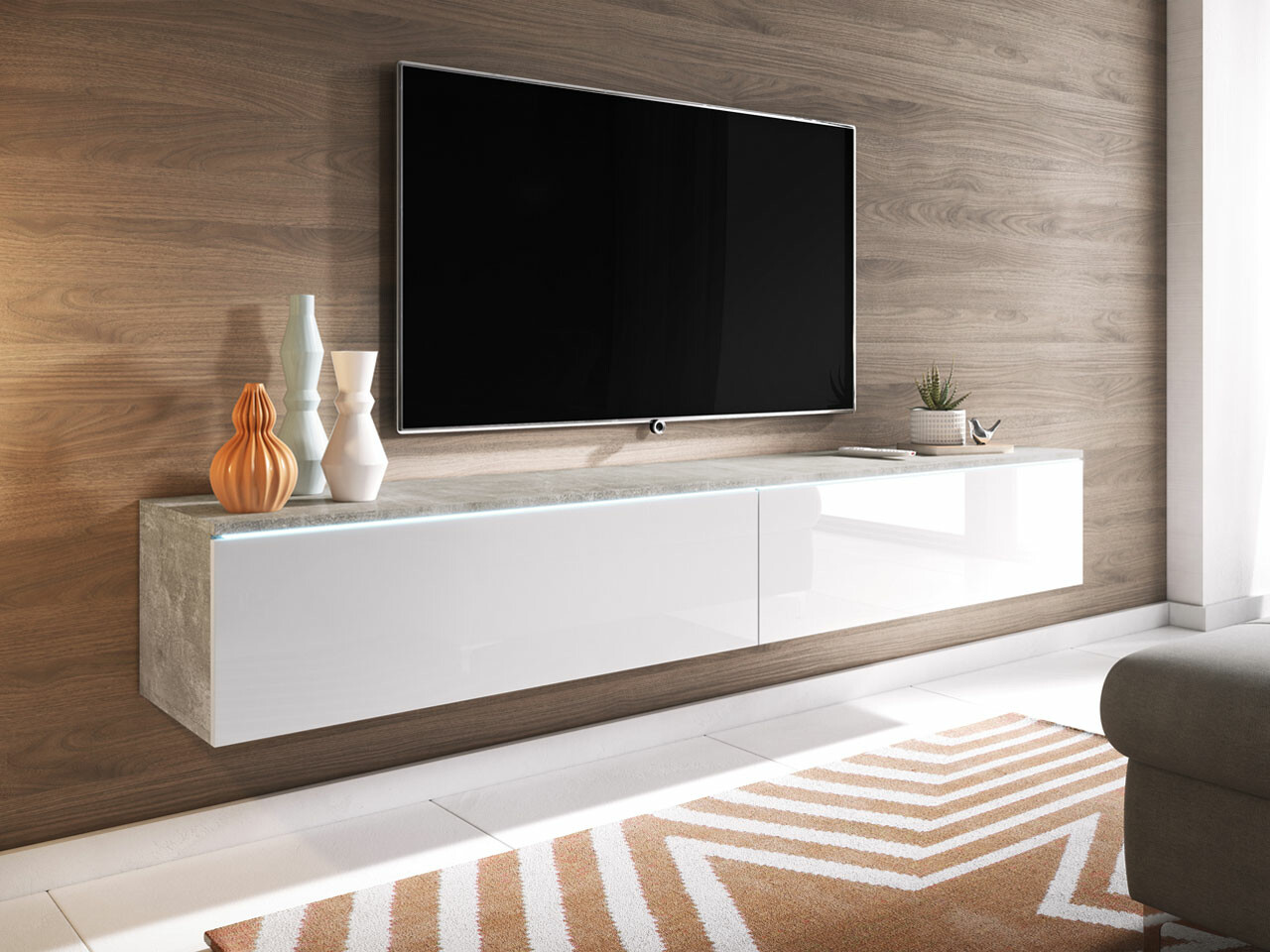 TV-omarica Scientia I (Beton + Sijaj bela)
