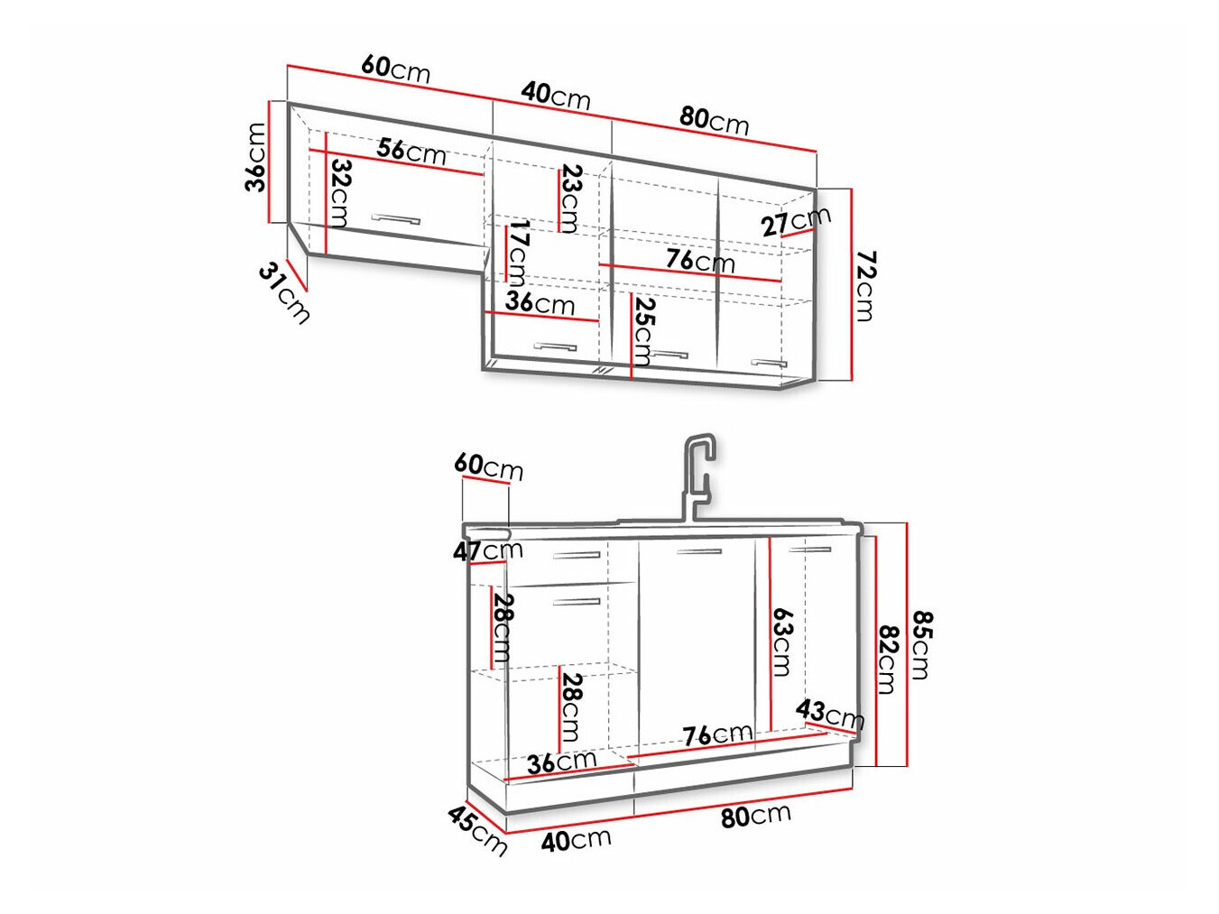 Kuhinjski blok Trenton 172